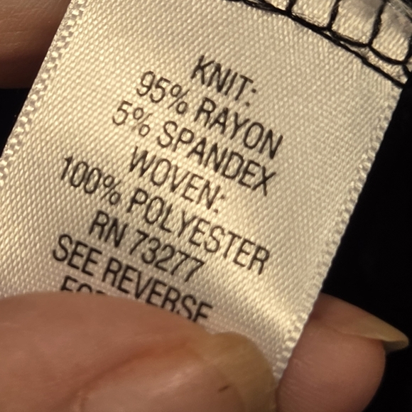 Apt. 9 blouse top shirt black cream misses size petite XL like new - Picture 6 of 6